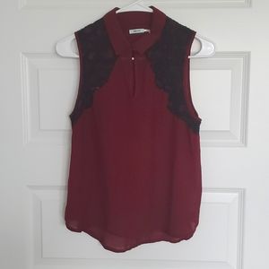 Burgundy Sheer Dress Tank
